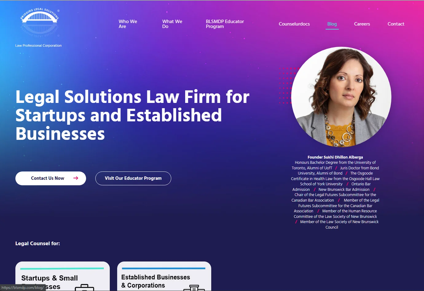 Bridging Legal Solutions website
