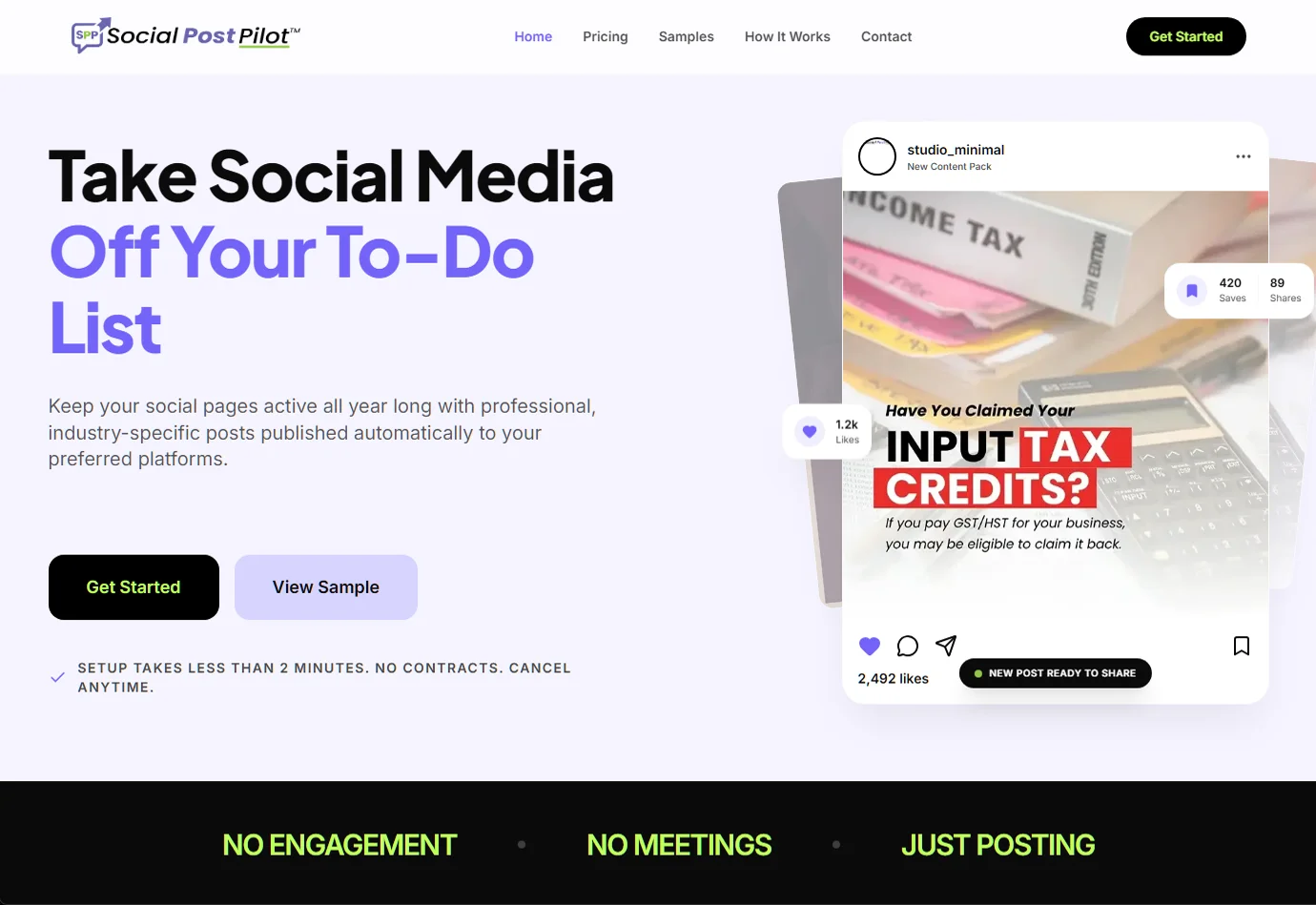 Social Post Pilot website