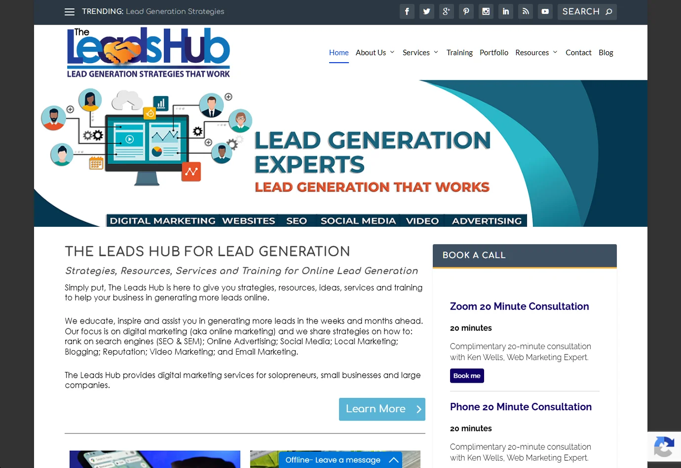 The Leads Hub website